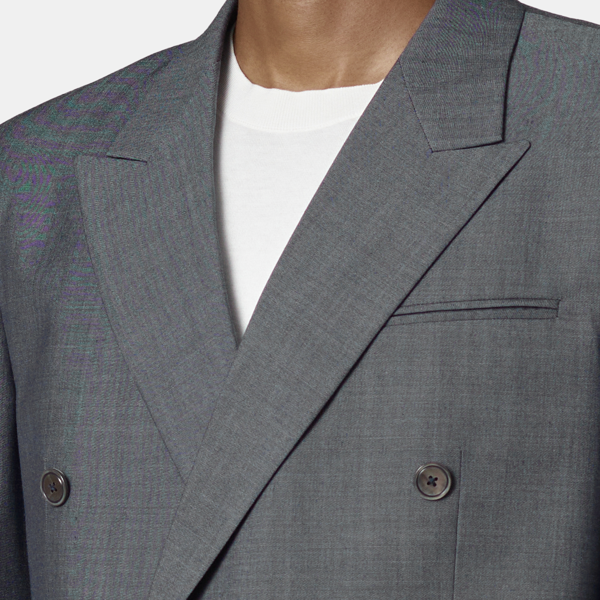 Grey Cool‑Series Silk‑Wool‑Blend Wedding Two‑Piece Suit