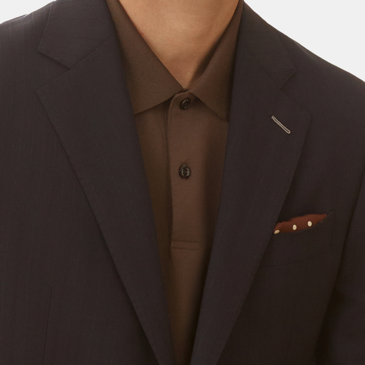 Navy Mini Herringbone Two-Piece Suit