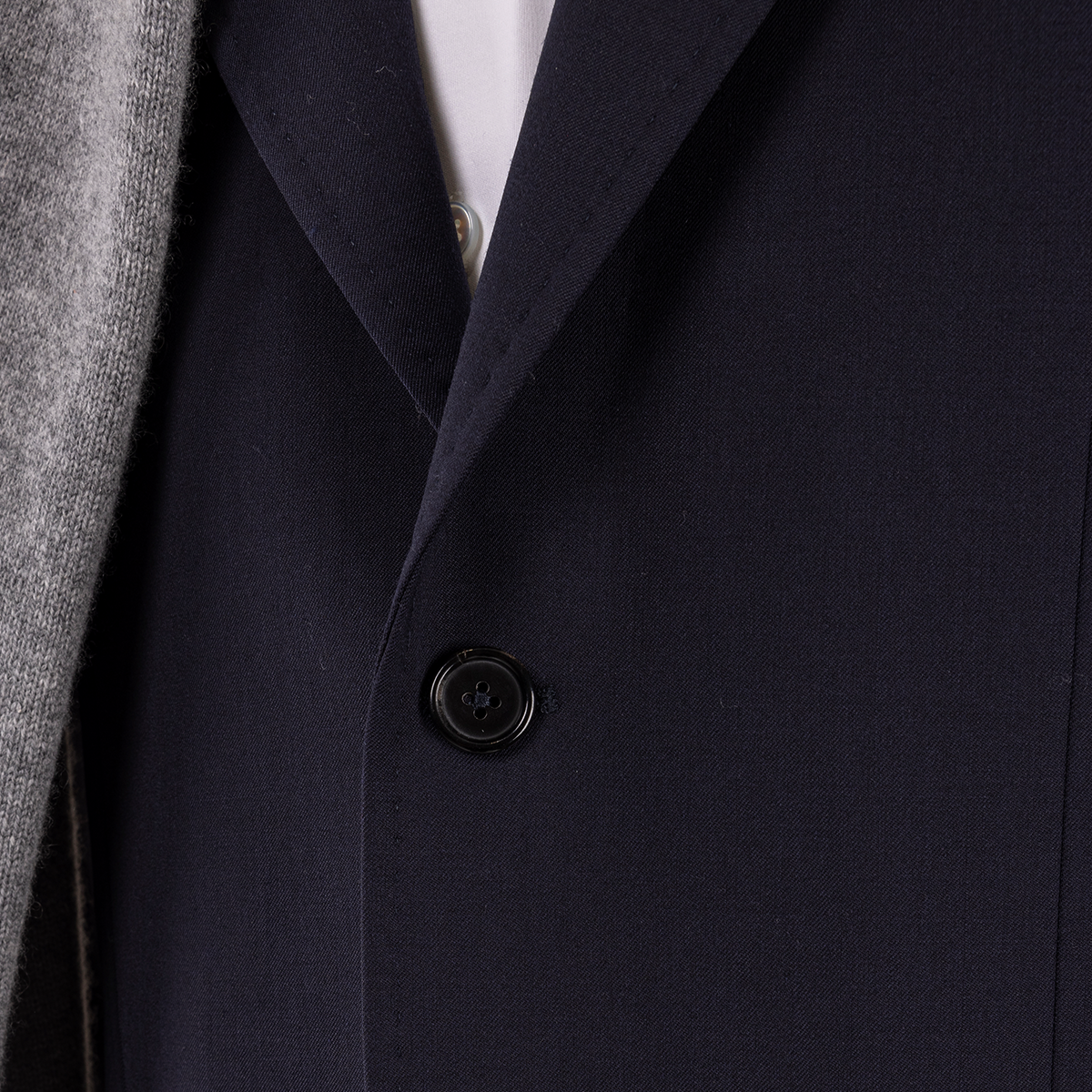 Navy Half‑Canvas Single‑Breasted Two‑Piece Suit
