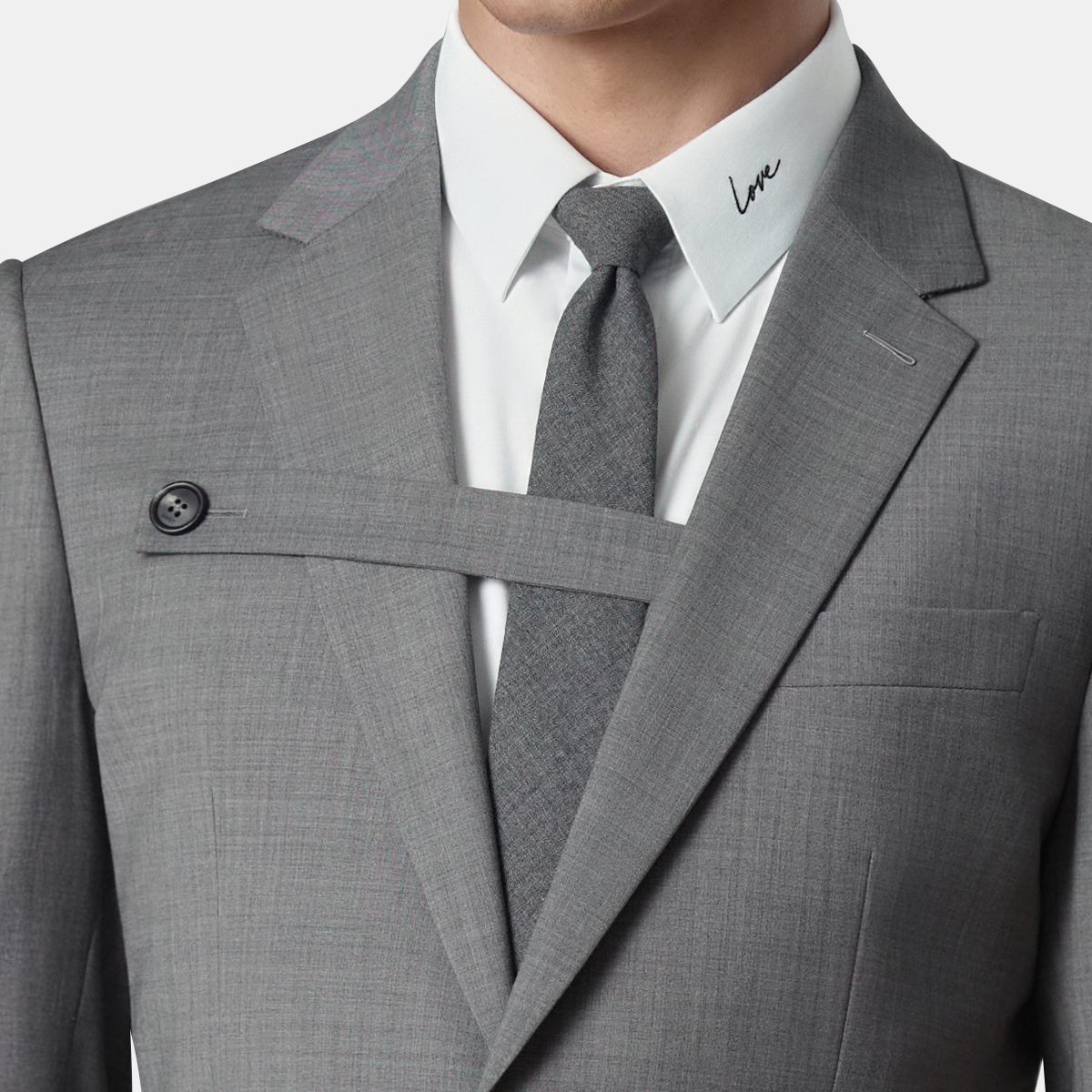 Grey Cool‑Series Wool‑Viscose‑Blend Casual‑Groom Two‑Piece Suit