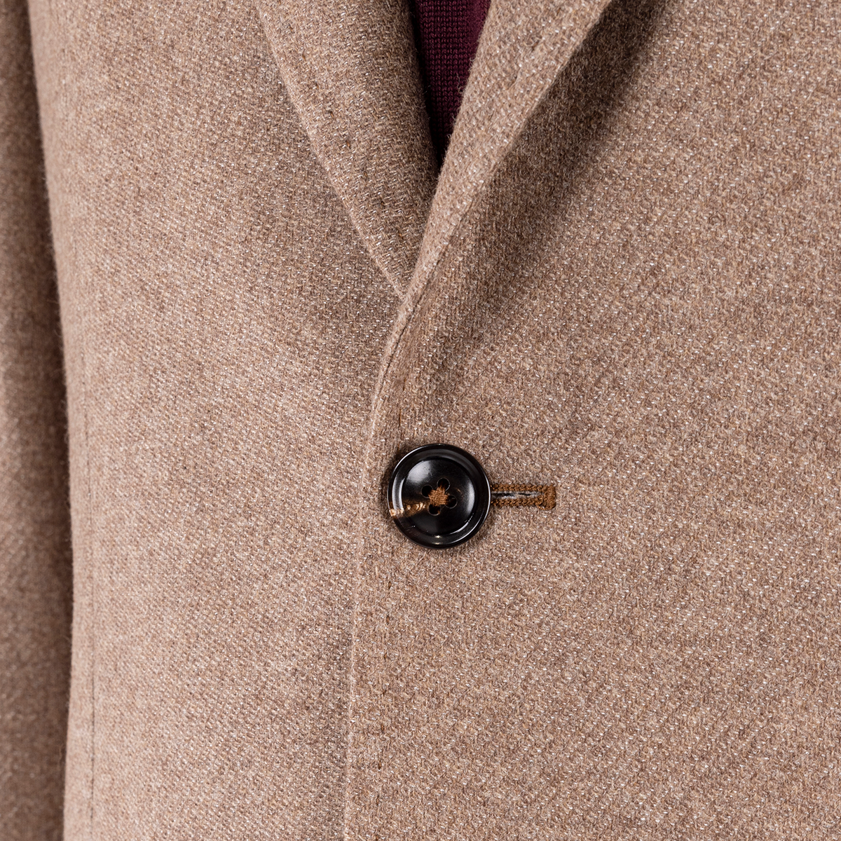 Brown Wool‑Blend Half‑Canvas Single‑Breasted Blazer