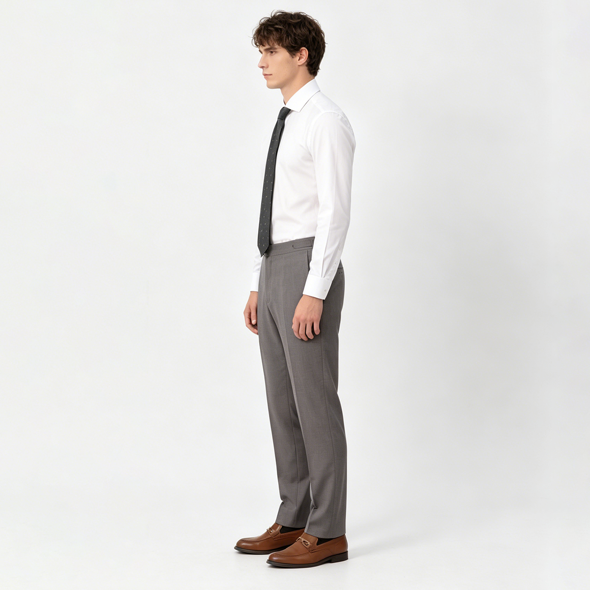 Grey Cool‑Effect Pure‑Wool Spring High End Commute Two‑Piece Suit