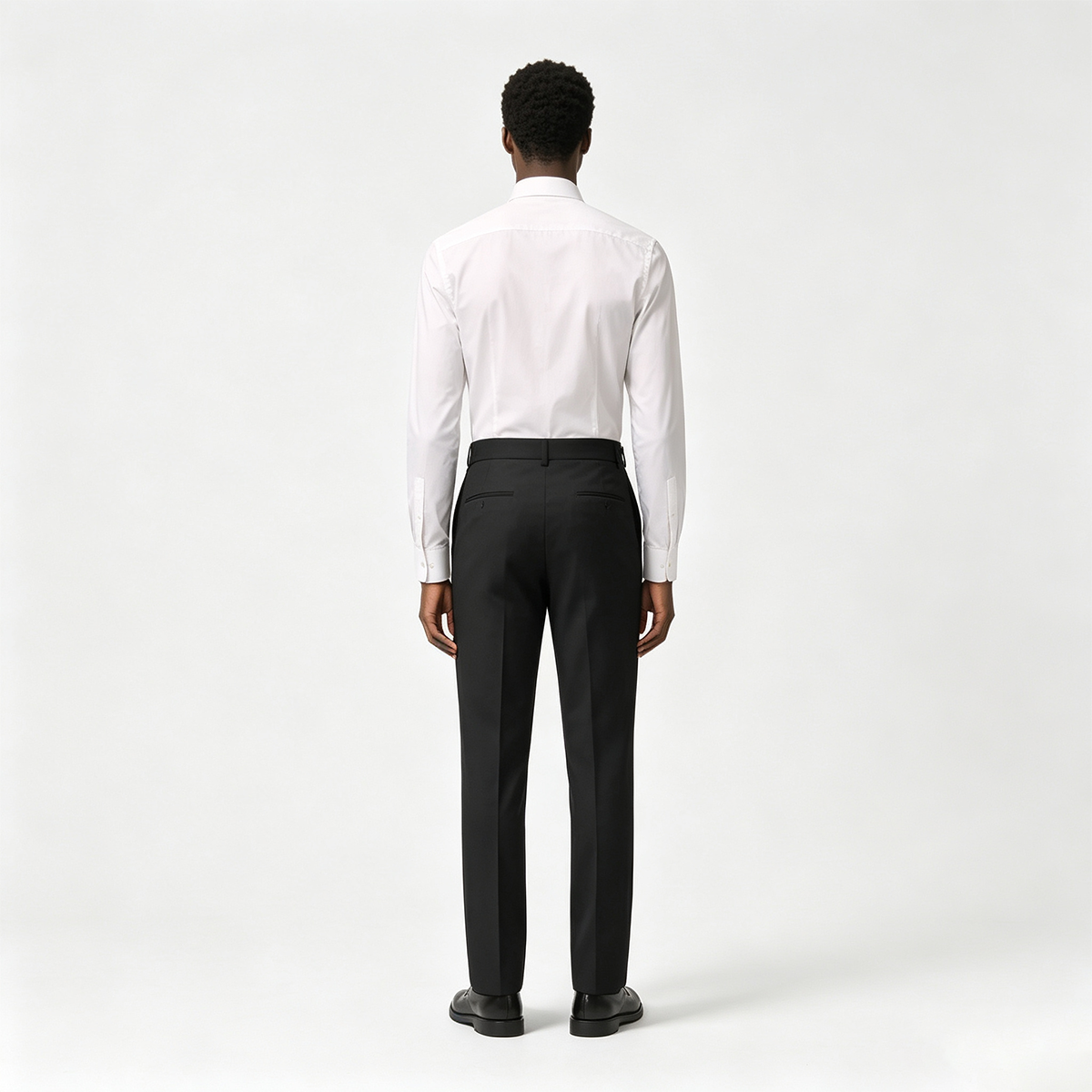 Black Wool‑Polyester‑RCF‑Elastane Half‑Canvas Double‑Breasted Two‑Piece Suit
