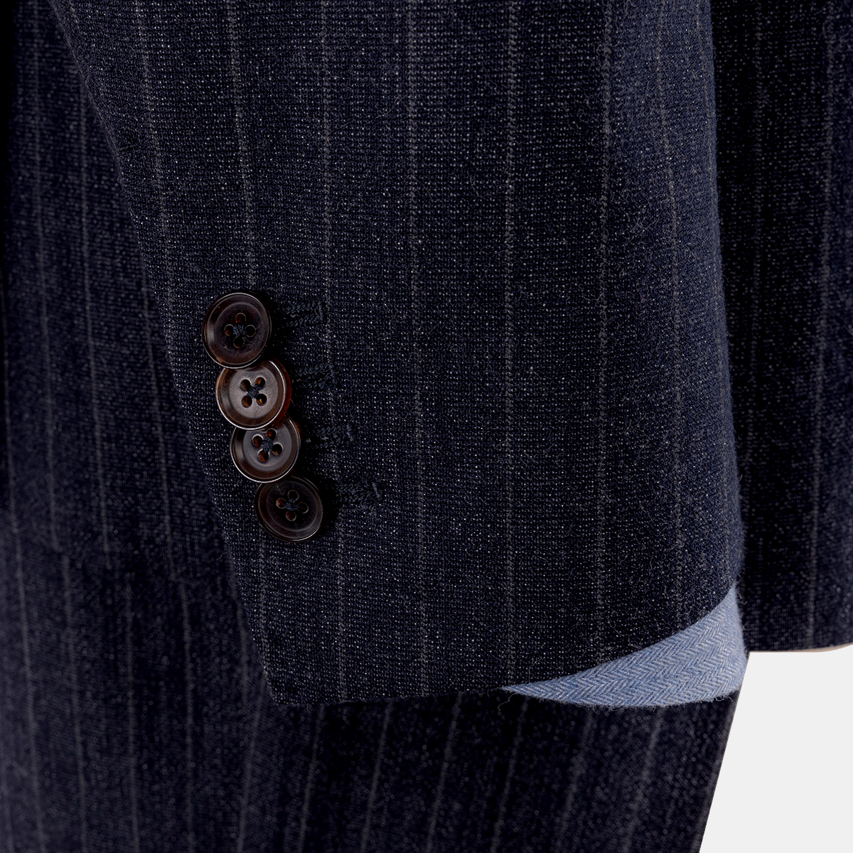 Gray Wool Half‑Canvas Double‑Breasted Two‑Piece Suit