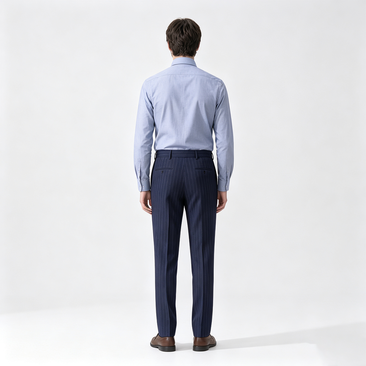 Gray Wool Half‑Canvas Double‑Breasted Two‑Piece Suit