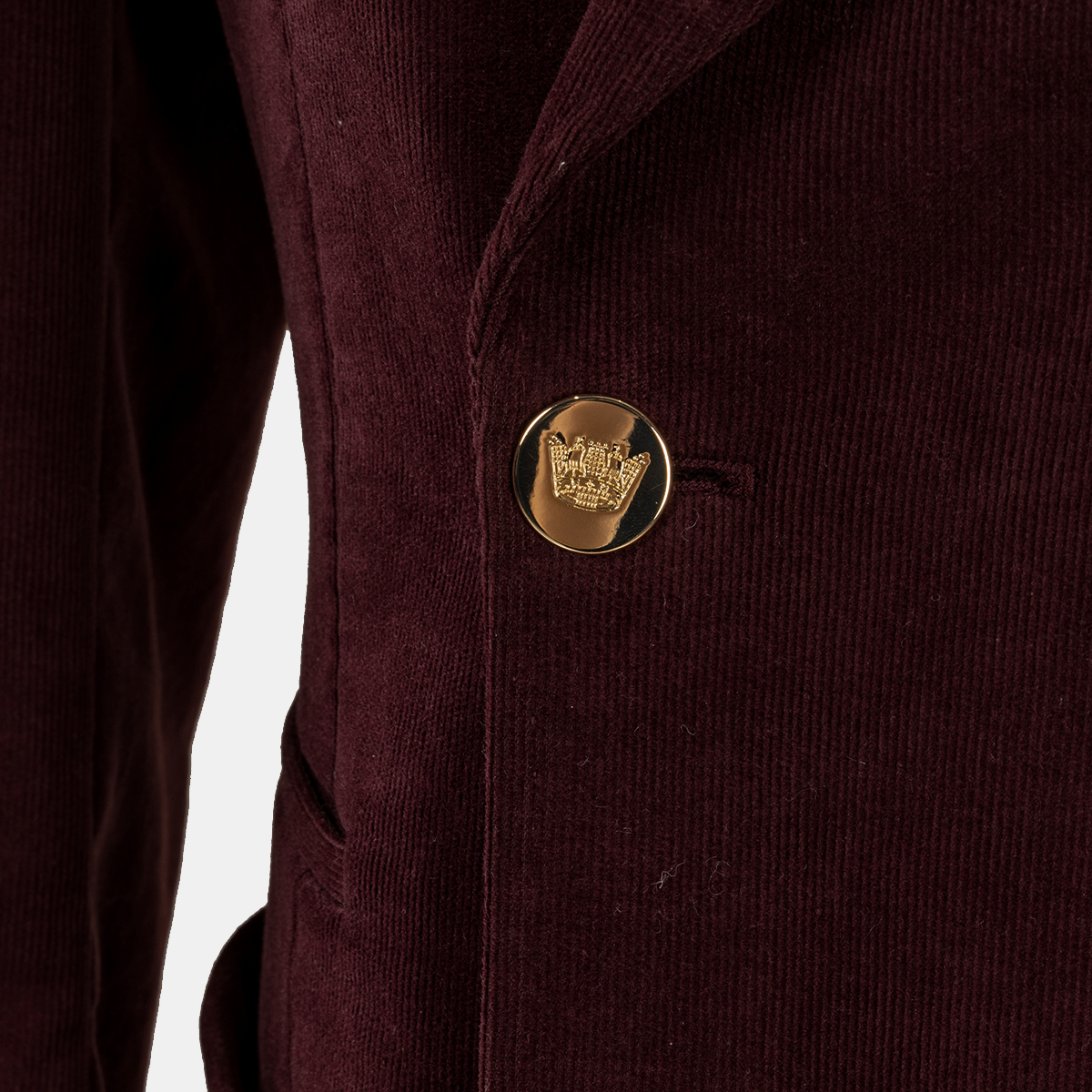 Burgundy Cotton‑Wool‑Elastane Fused Double‑Breasted Two‑Piece Suit