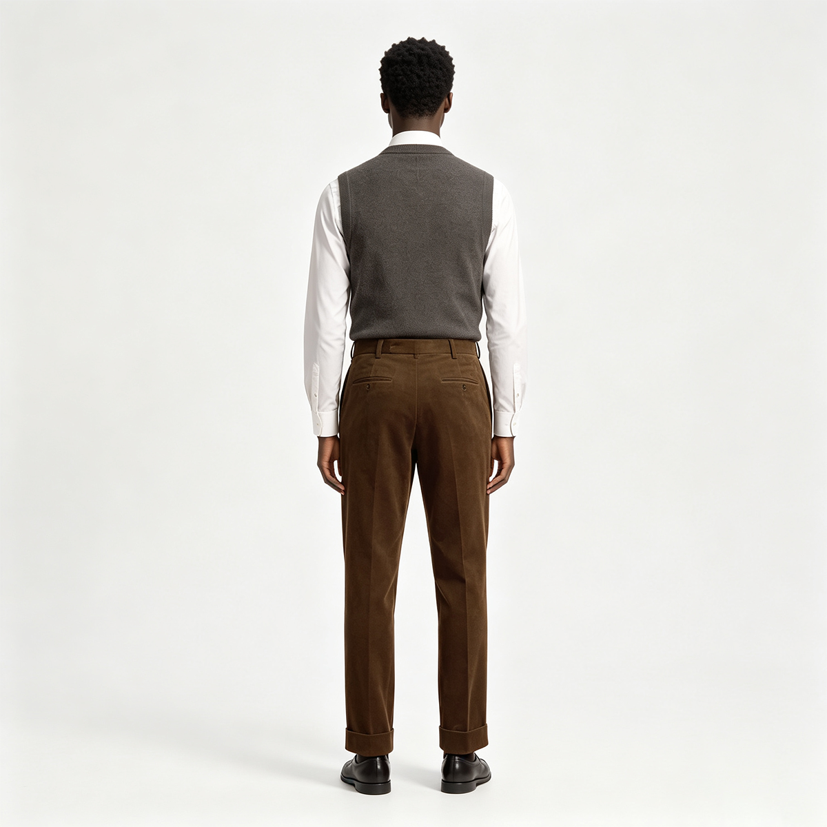 Tan Cotton‑Elastane Fused Single‑Breasted Two‑Piece Suit