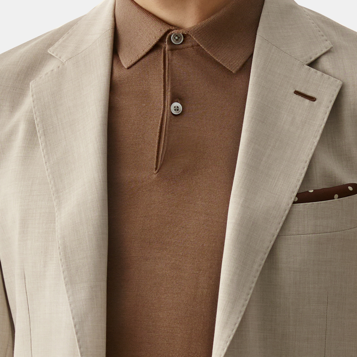 Beige Side Adjuster Two-Piece Suit