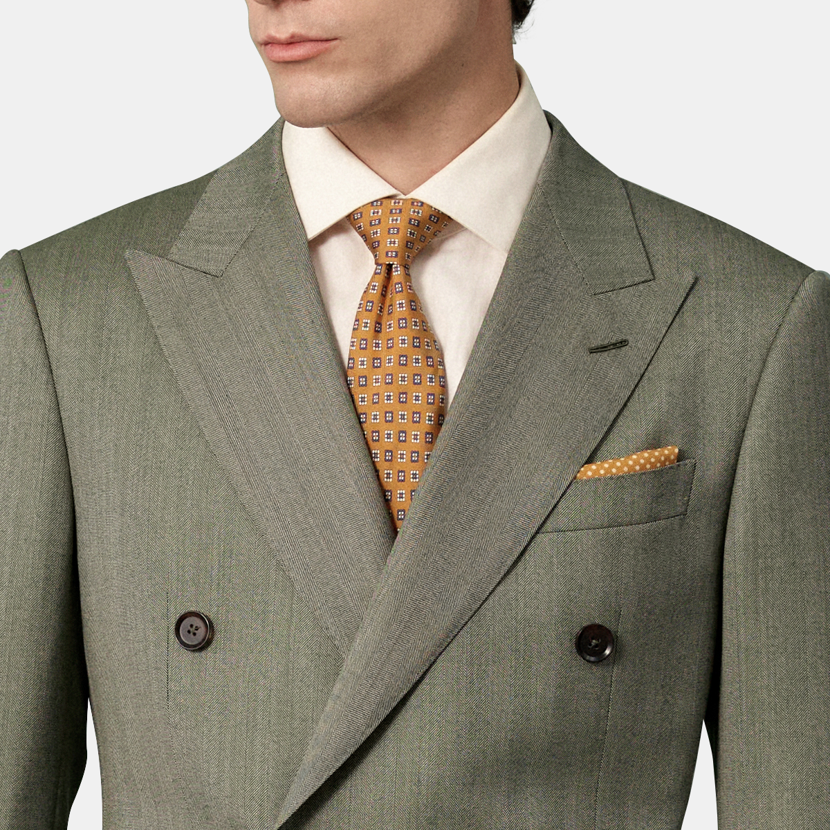 Grey VBC Virgin‑Wool Peak Lapel Two‑Piece Suit