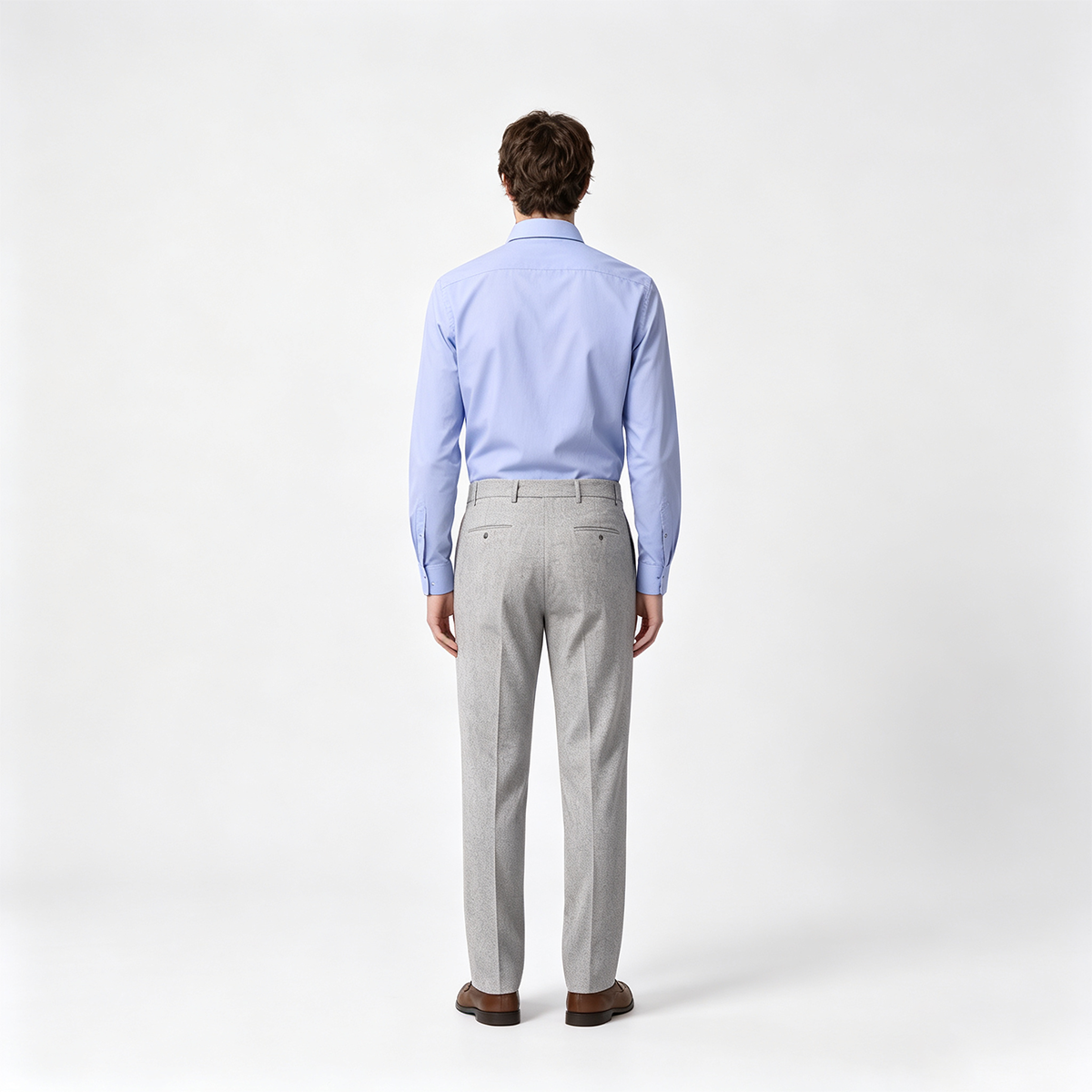 Light Blue Cotton Non‑Iron 6‑Button Point Collar Shirt