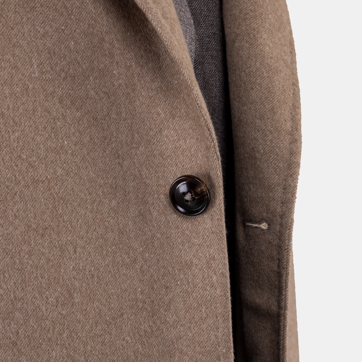 Light Camel Wool‑Silk Half‑Canvas Single‑Breasted Blazer