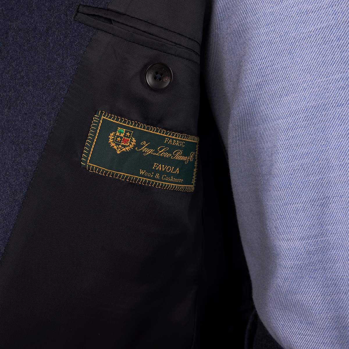Navy Wool-Worsted Silk Single-Breasted Two‑Piece Suit