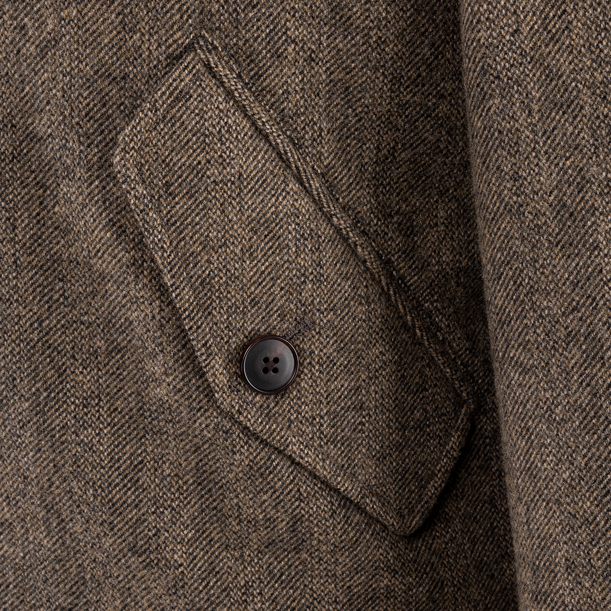 Brown Wool‑Polyester 6‑Button Single‑Breasted Jacket