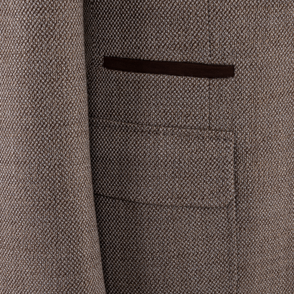 Light Brown Wool Half‑Canvas Single‑Breasted Blazer