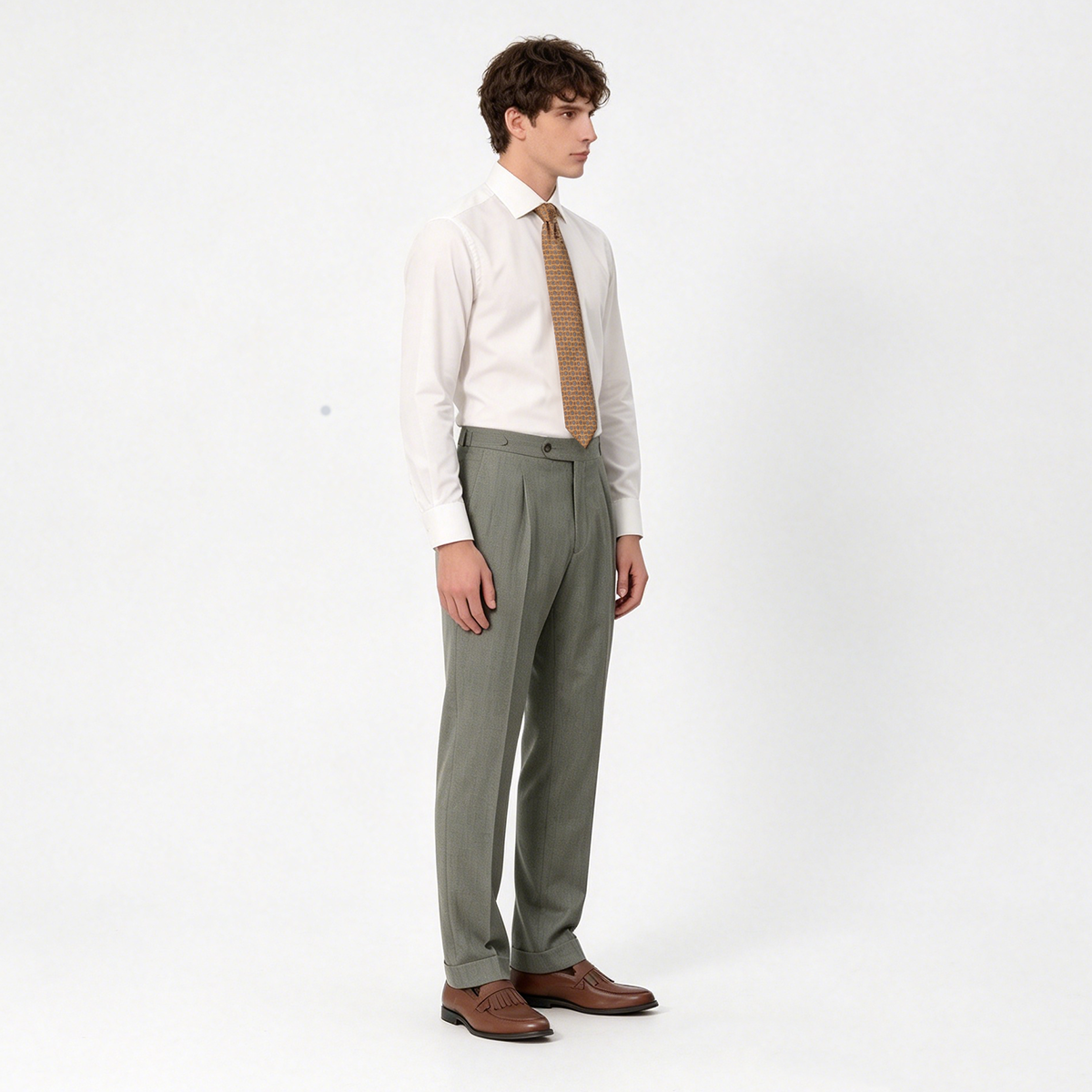 Grey VBC Virgin‑Wool Peak Lapel Two‑Piece Suit