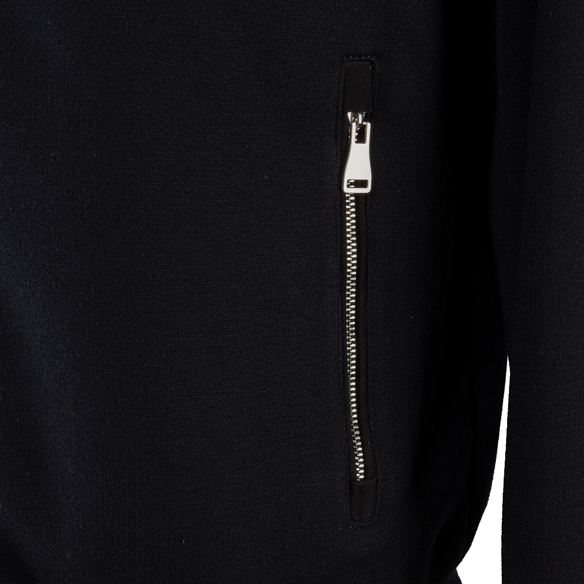 Navy Stand‑Collar with Exposed‑Teeth Center Zip Two-Piece Suit