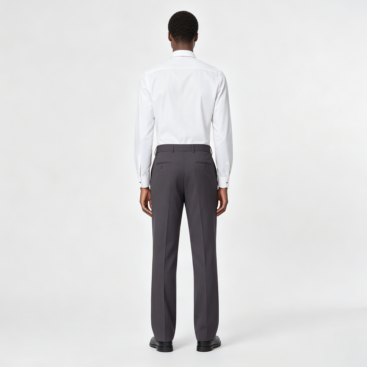 White Easy‑Care Frog‑Button Stand‑Collar Wedding Men's Shirt