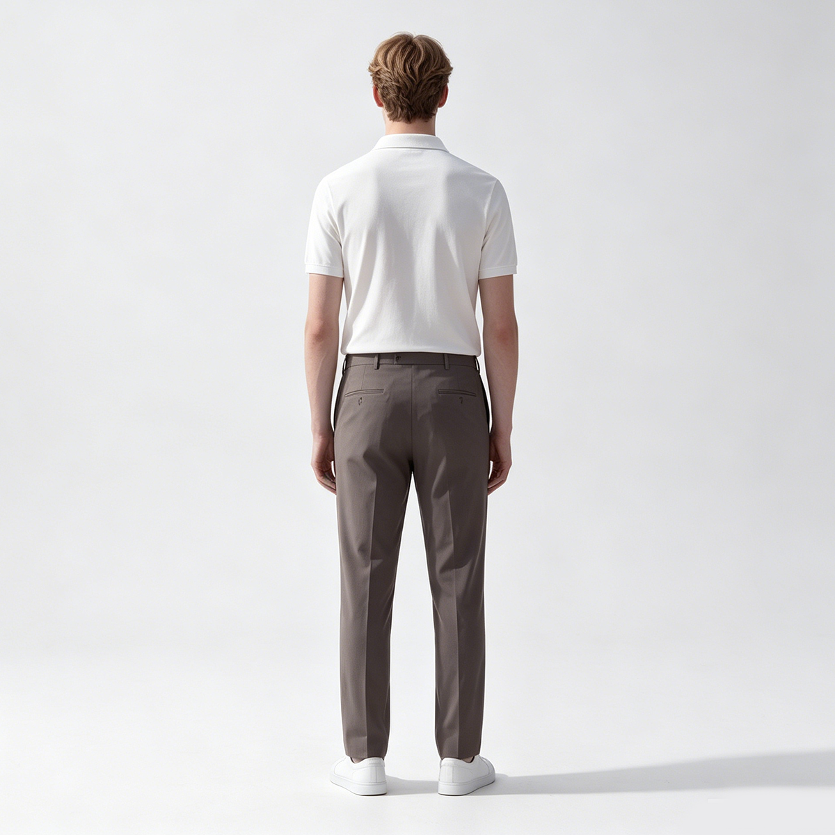 Brown Ultra‑Light Polyester Fused Sport‑Travel Casual Two‑Piece Suit