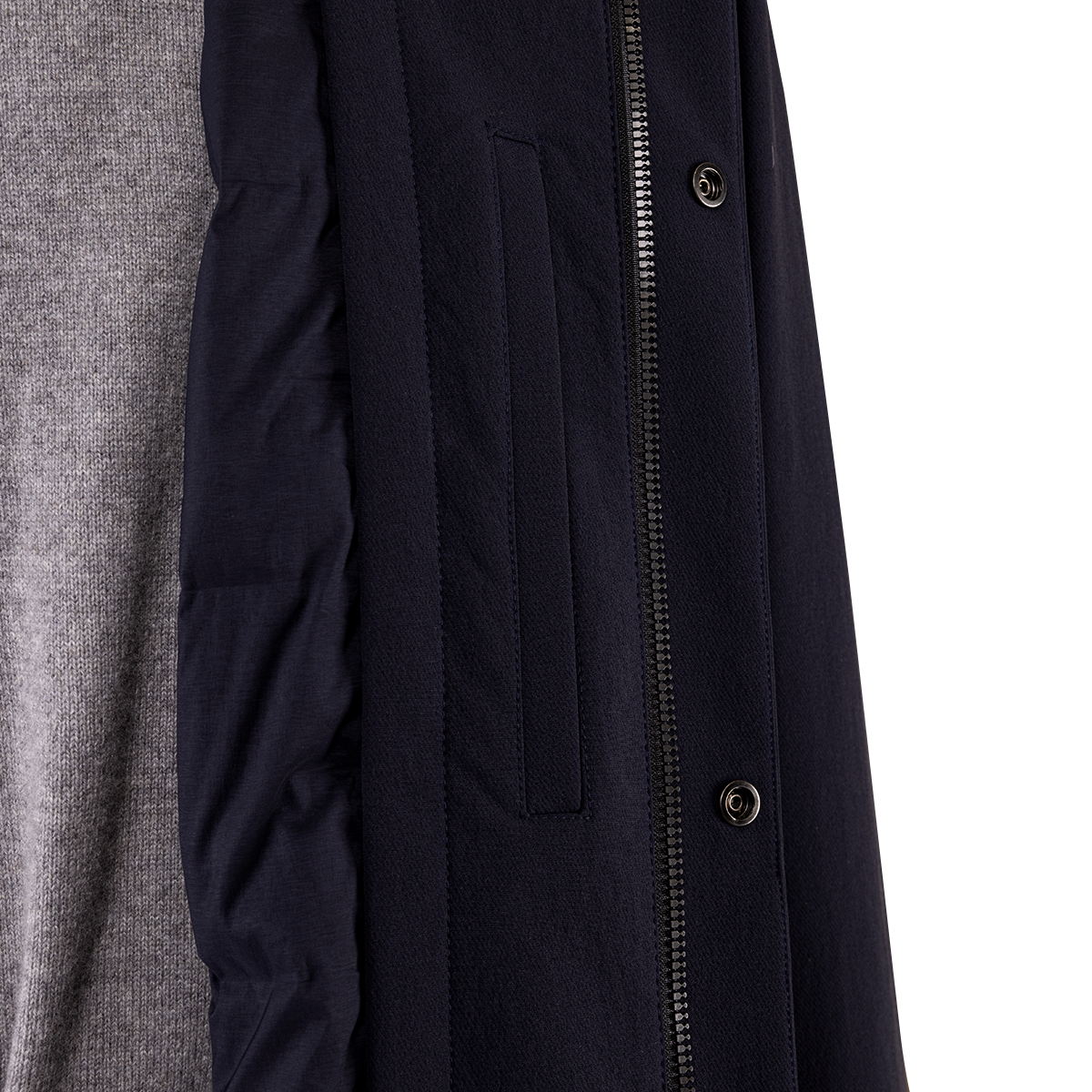 Navy PA‑Elastane Two‑Piece Trench Coat