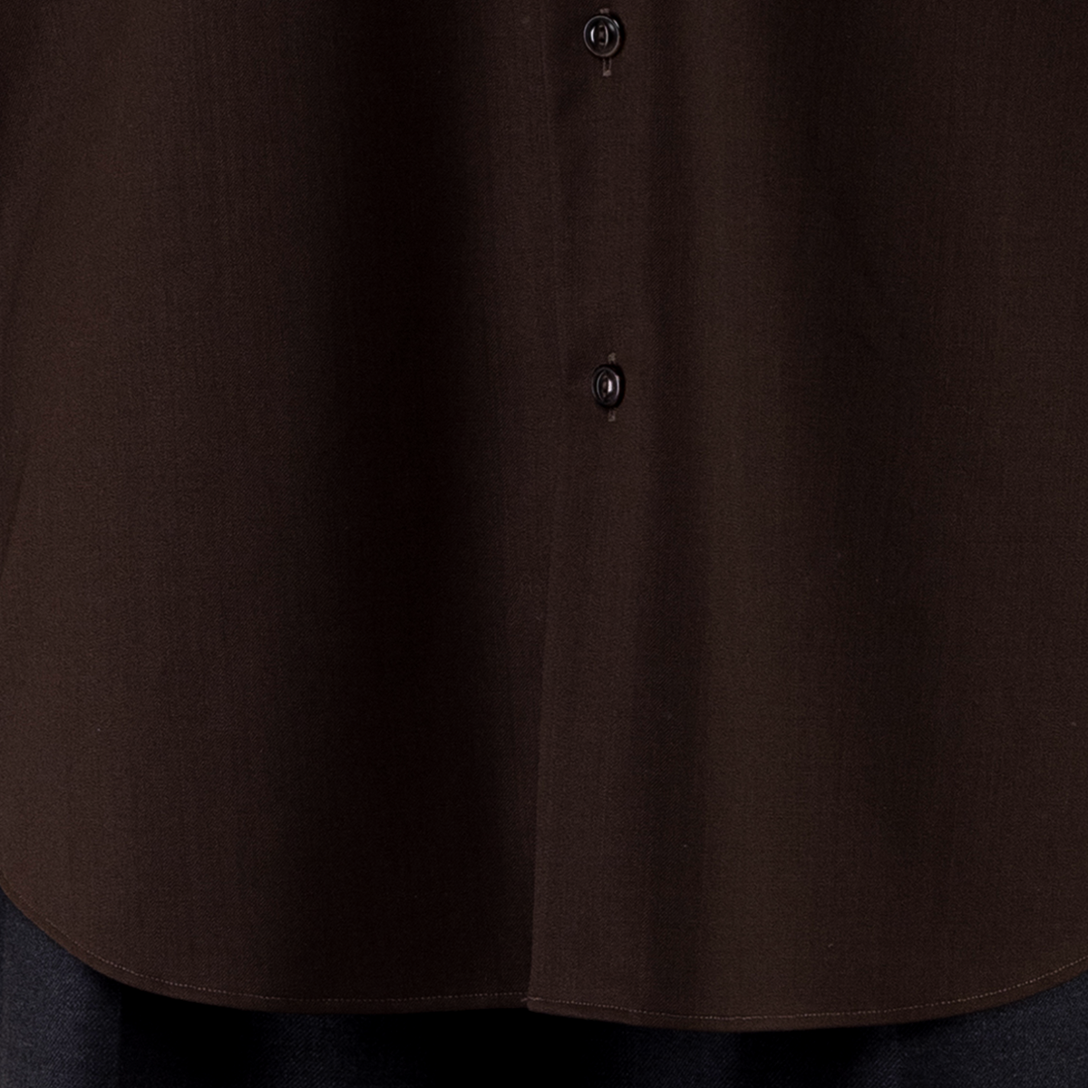 Dark Brown 5‑Button 7cm Point Collar Shirt