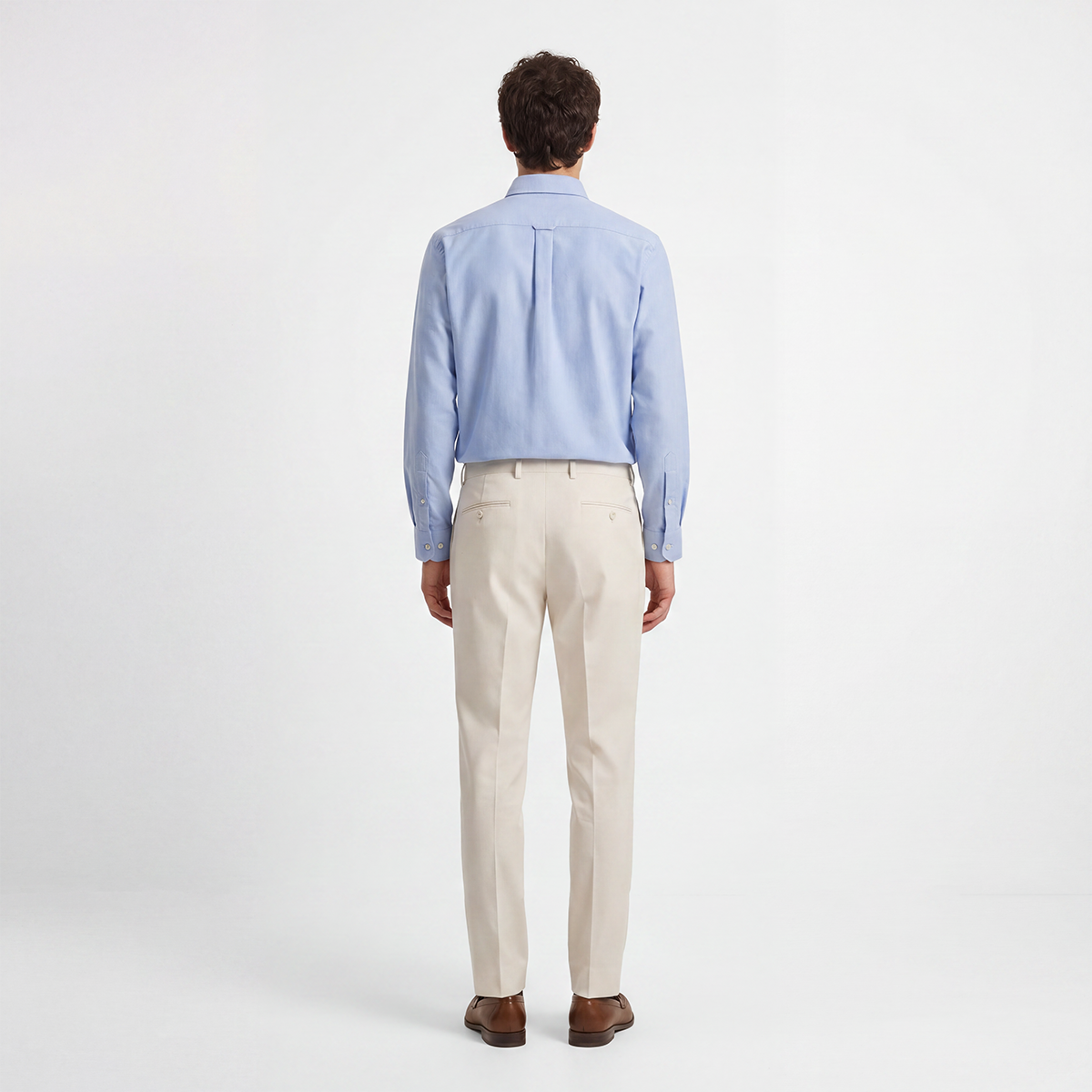 Blue Frog‑Button Stand‑Collar New‑Chinese Wedding Men's Shirt