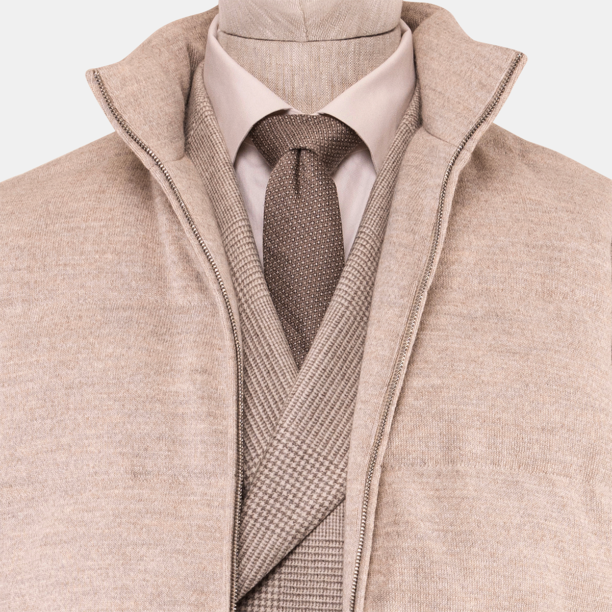 Light Camel Polyester‑Wool‑Polyamide Vest