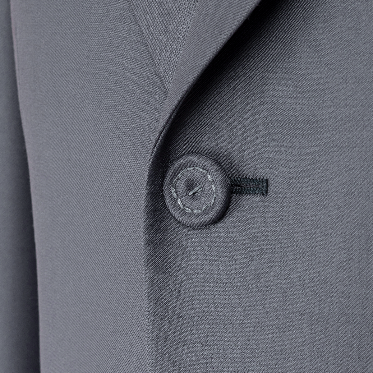 Gray Wool‑Polyester Fused Single‑Breasted Two‑Piece Suit