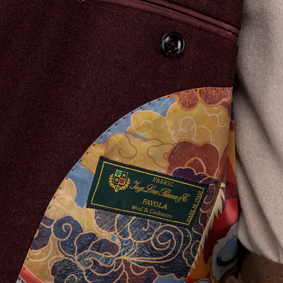 Burgundy Wool‑Worsted Silk Half‑Canvas Single‑Breasted Blazer