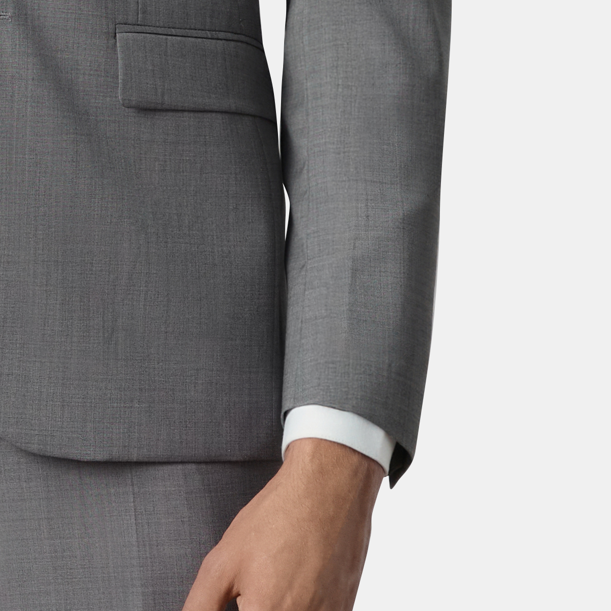 Grey Cool‑Series Wool‑Viscose‑Blend Casual‑Groom Two‑Piece Suit