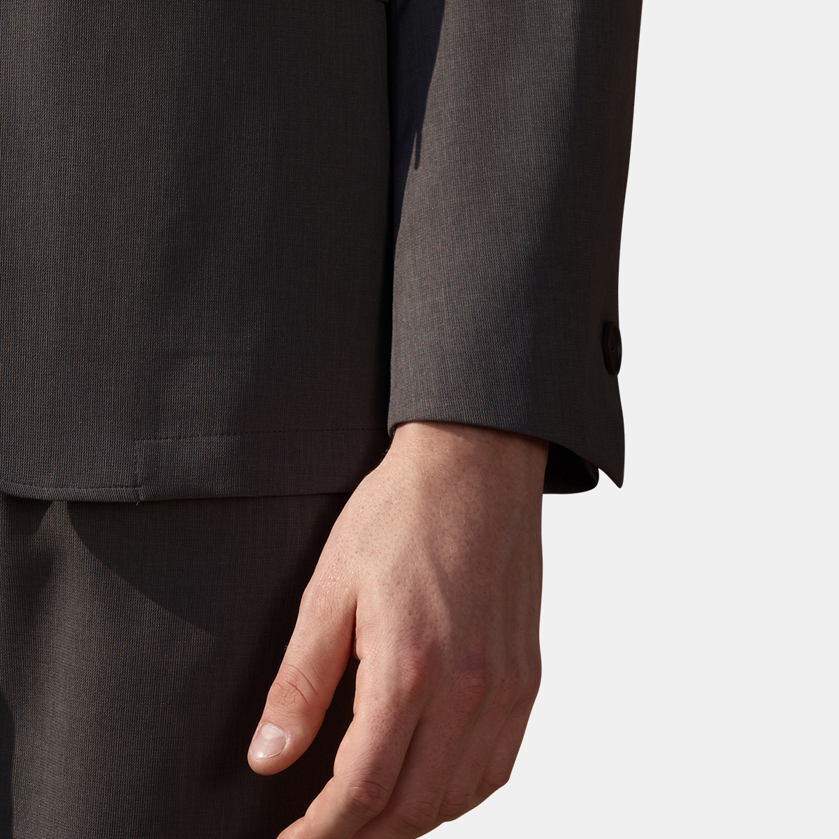 Brown Ultra‑Light Polyester Fused Sport‑Travel Casual Two‑Piece Suit