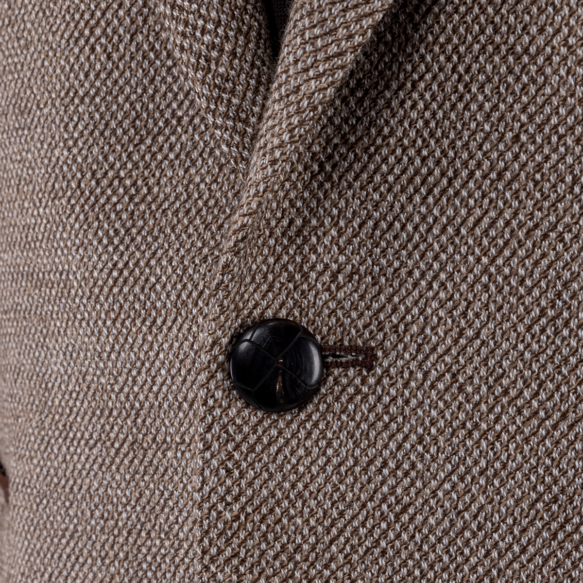 Light Brown Wool Half‑Canvas Single‑Breasted Blazer