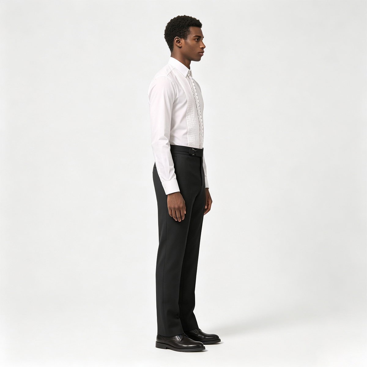 Black Wool‑Polyester‑RCF‑Elastane Half‑Canvas Double‑Breasted Two‑Piece Suit