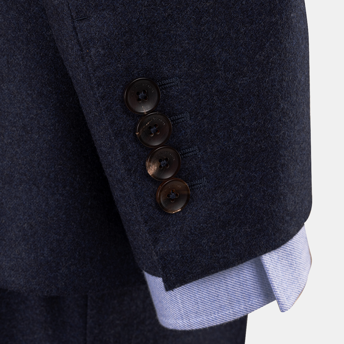 Navy Wool-Worsted Silk Single-Breasted Two‑Piece Suit
