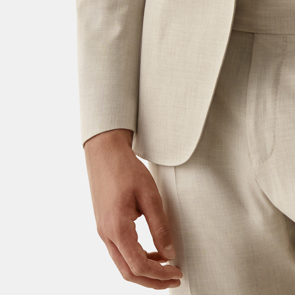 Beige Side Adjuster Two-Piece Suit