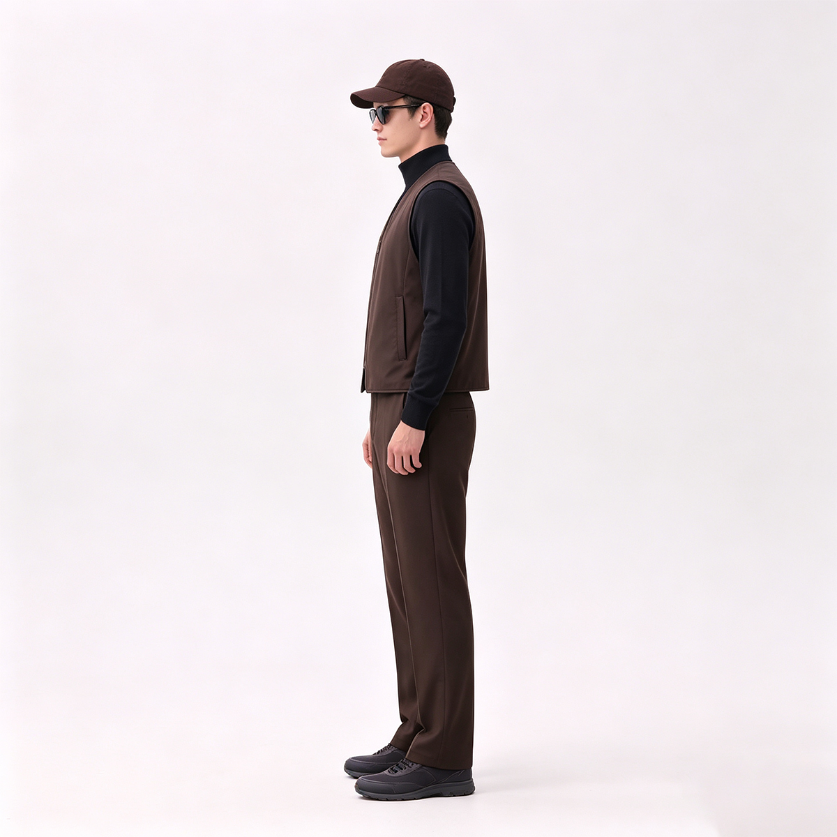 Dark Brown Single‑Breasted Notch Lapel Two-Piece Suit
