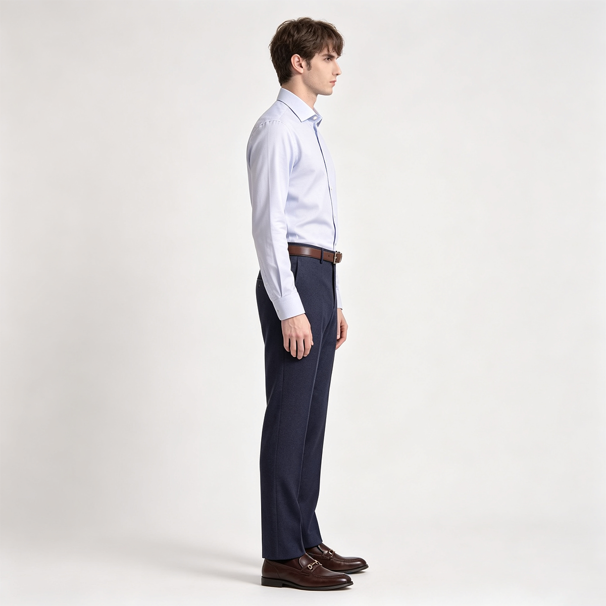 Navy Wool-Worsted Silk Single-Breasted Two‑Piece Suit