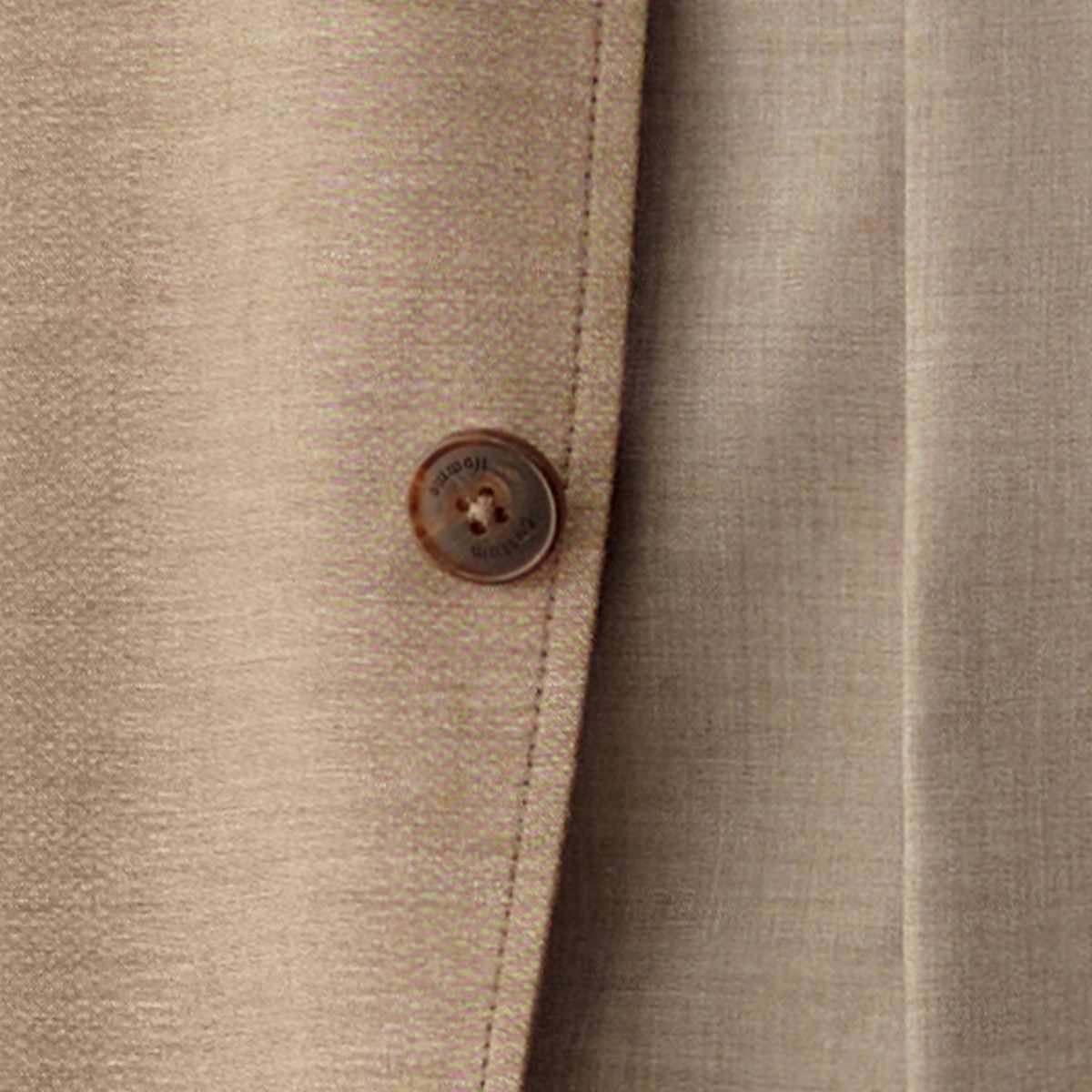 Brown Wool‑Viscose Collarless Fused Wrinkle Resistant Blazer