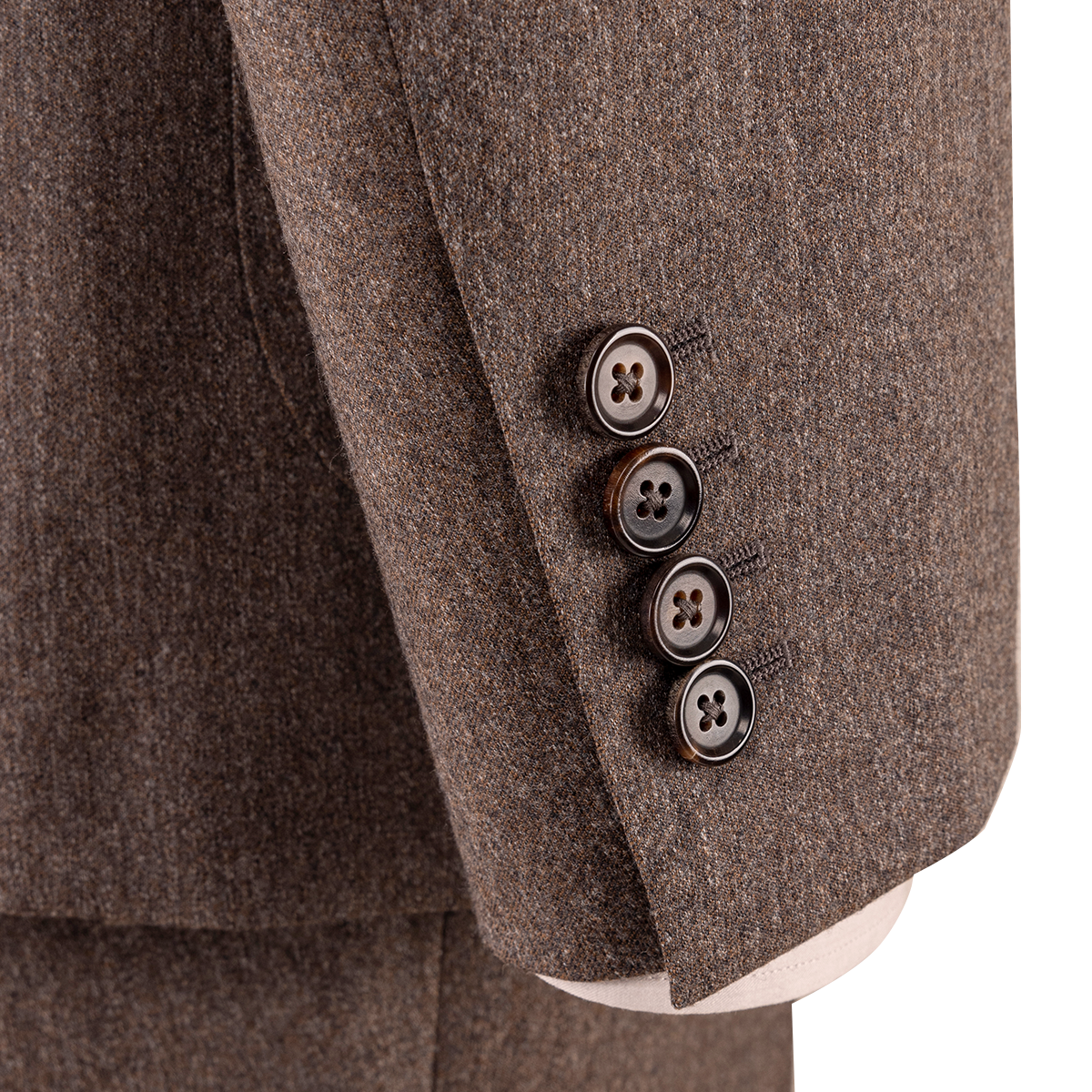 Gray Striped Stretch Wool‑Blend Single‑Breasted Two‑Piece Suit