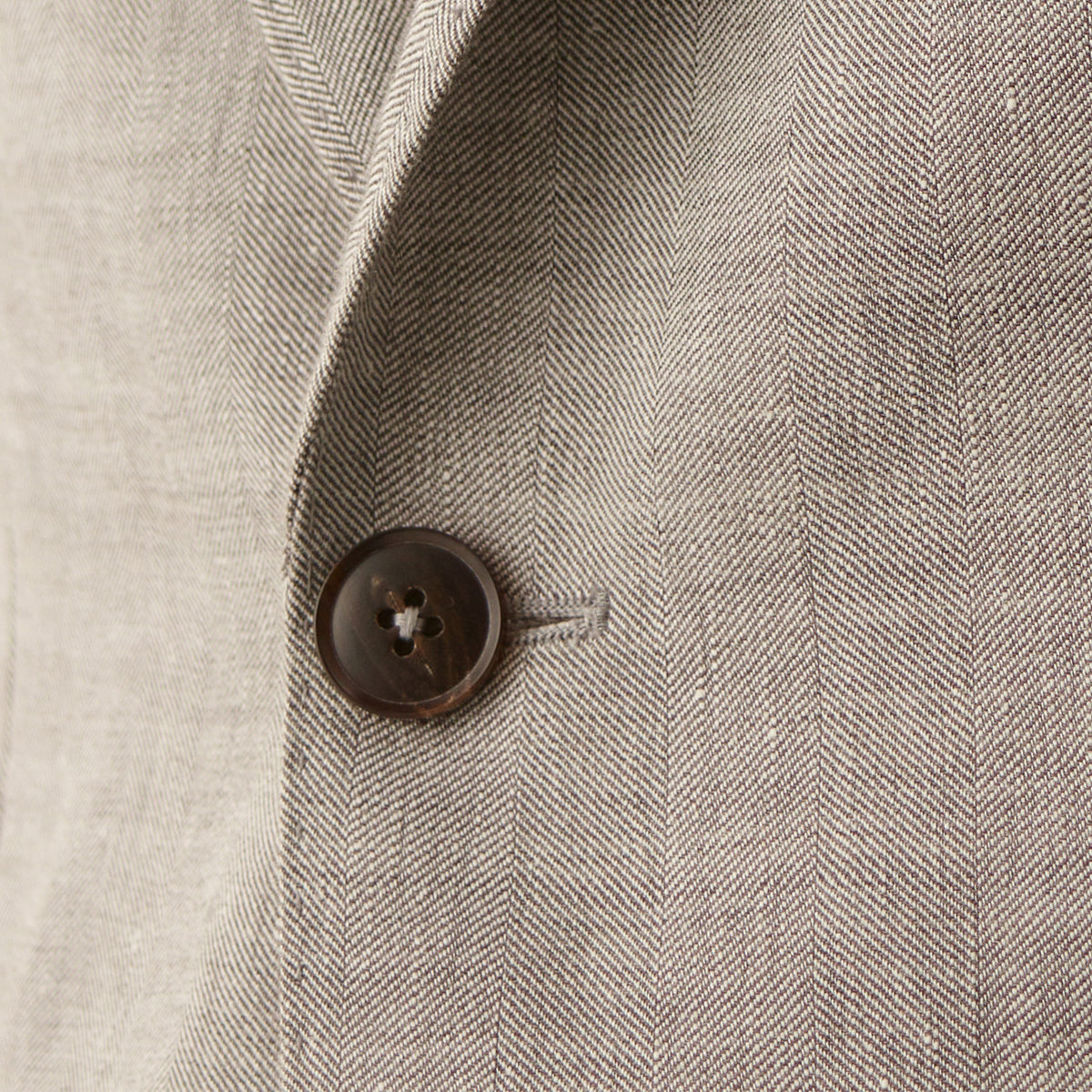 Grey Linen Wool Blend Slim Fit Single Breasted Blazer