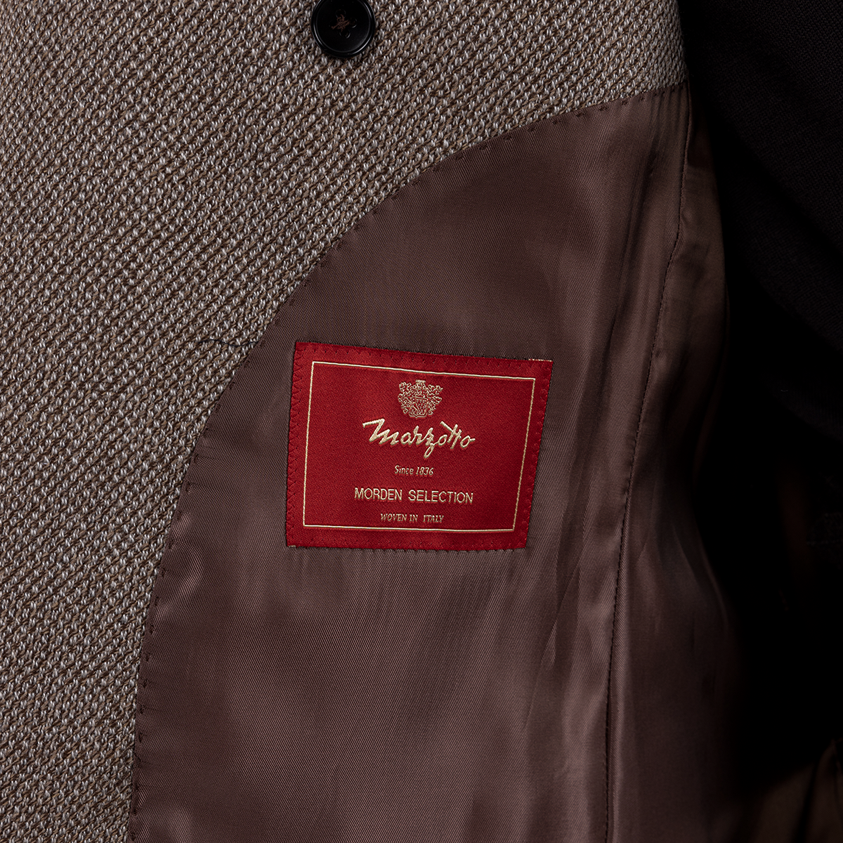 Light Brown Wool Half‑Canvas Single‑Breasted Blazer