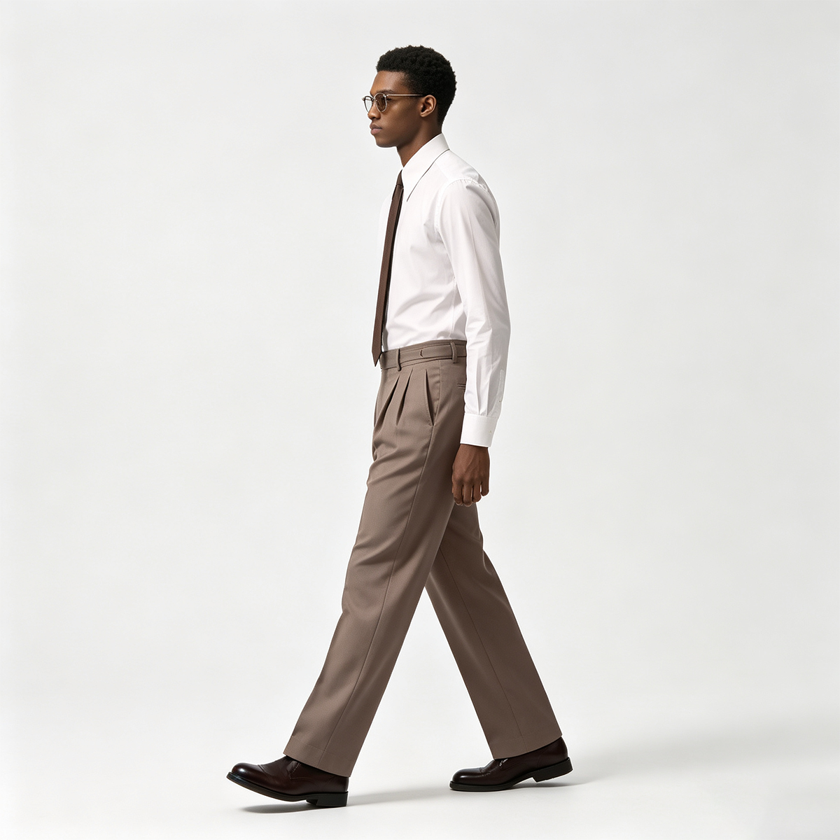 Gray Wool‑Polyester Half‑Canvas Double‑Breasted Two‑Piece Suit