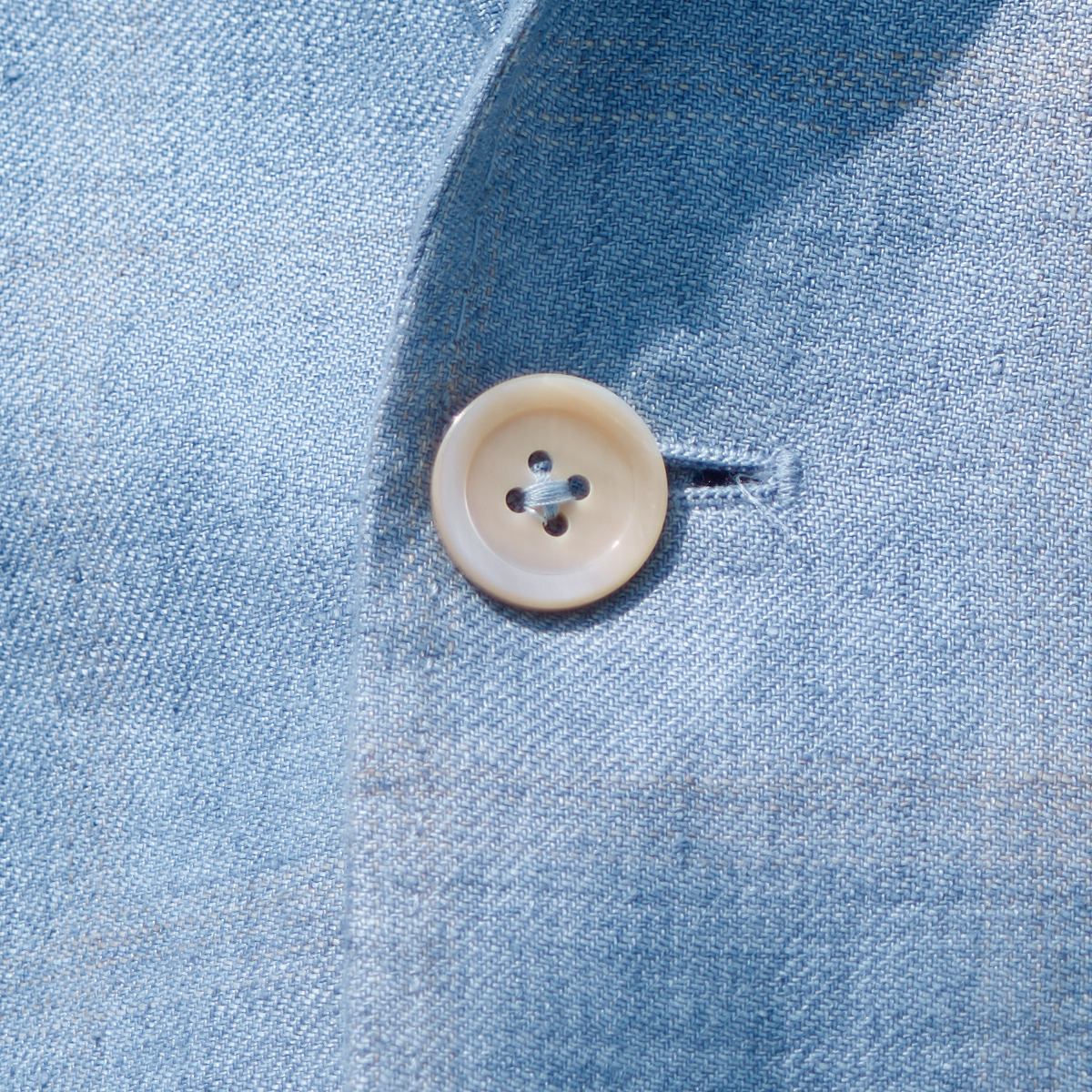 Blue Pure‑Linen Half‑Canvas Italian‑Travel Two‑Piece Suit