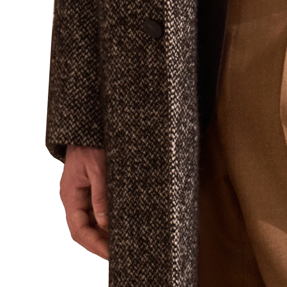 Dark Brown 4x2 Double‑Breasted Wool‑Blend Overcoat