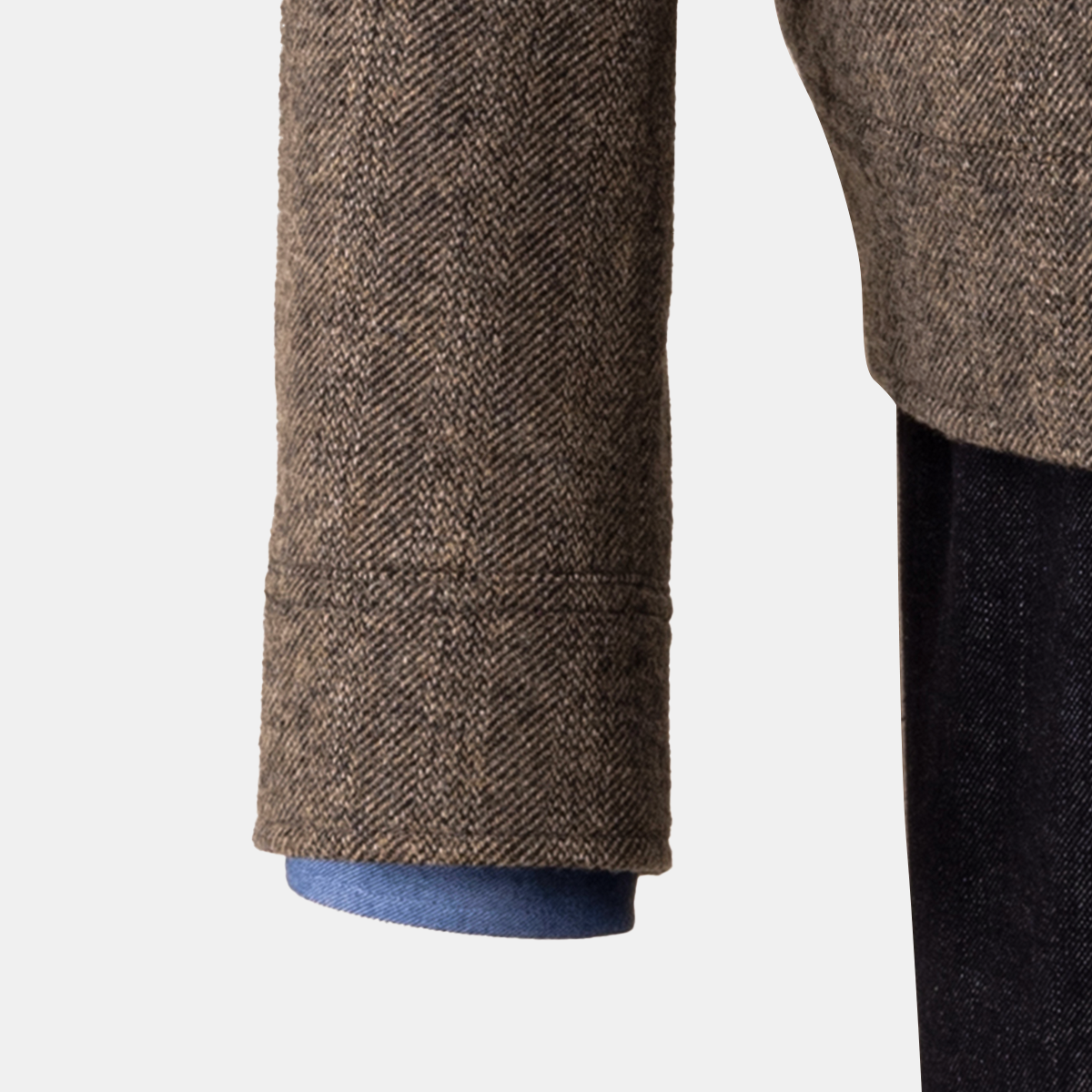 Brown Wool‑Polyester 6‑Button Single‑Breasted Jacket