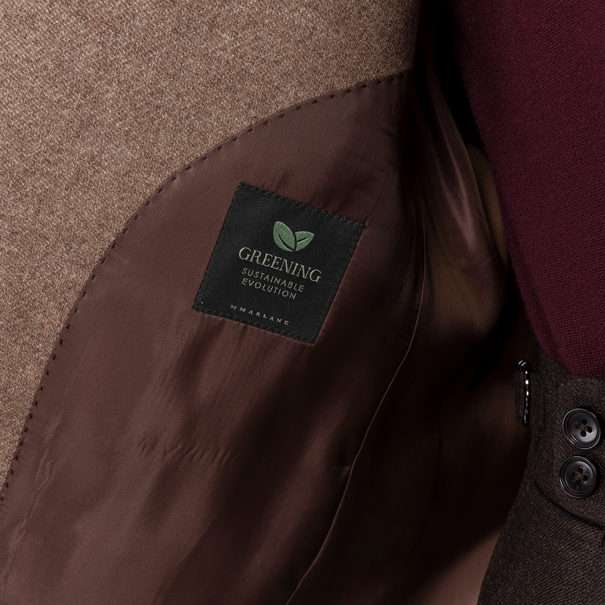Brown Wool‑Blend Half‑Canvas Single‑Breasted Blazer