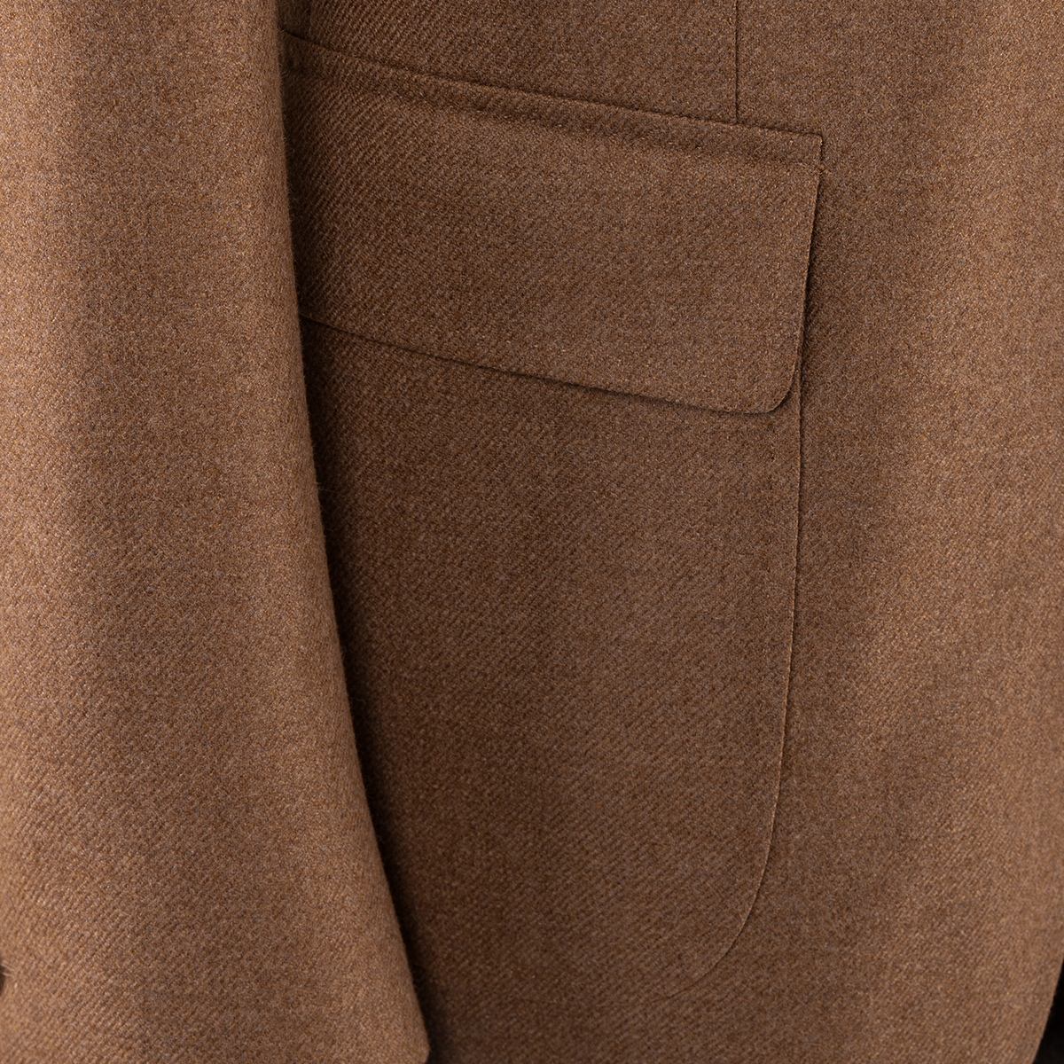 Brown Wool‑Wool‑Silk Half‑Canvas Single‑Breasted Blazer