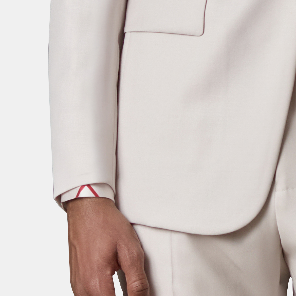 White Cool‑Series Wool‑Polyester Fused Wedding Two‑Piece Suit