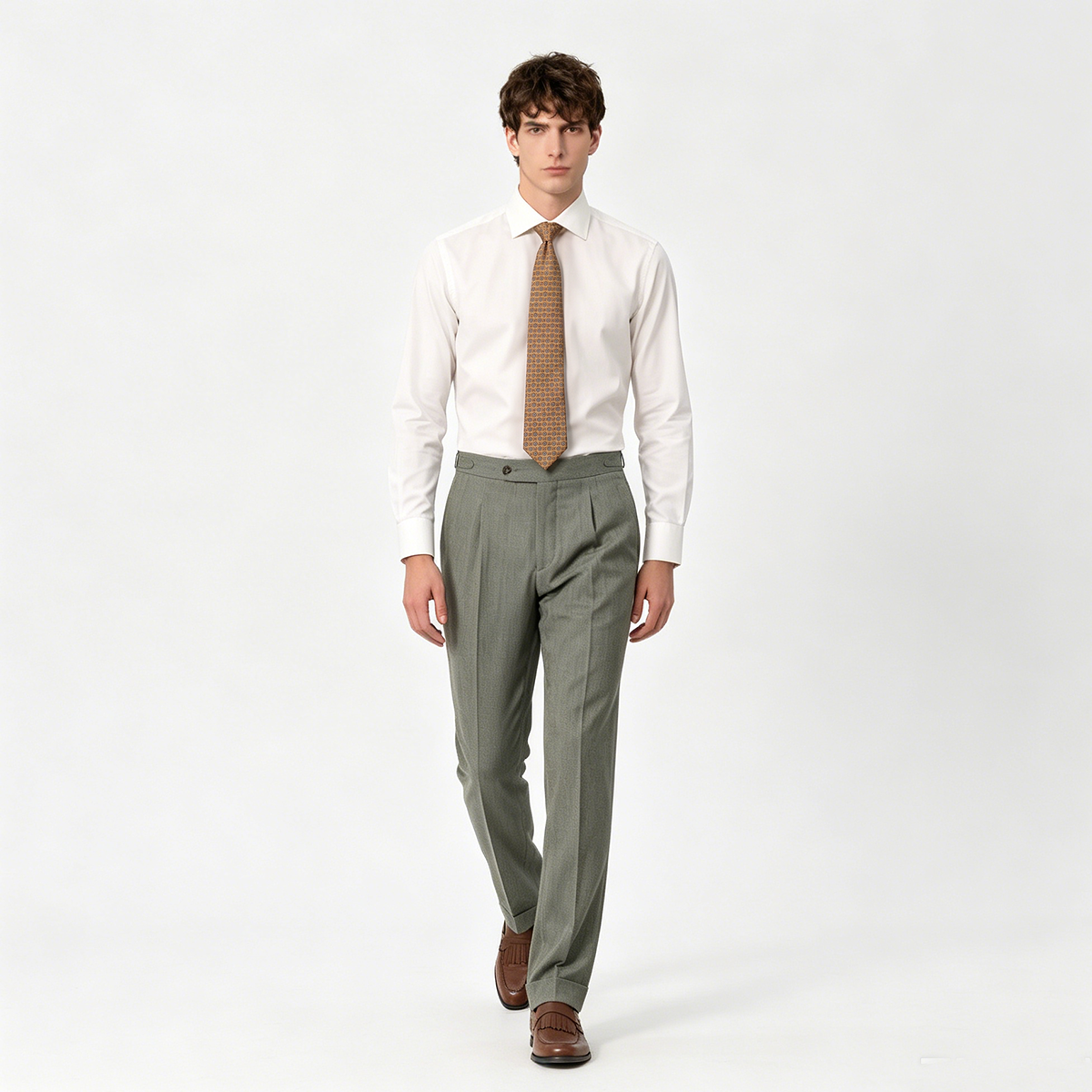 Grey VBC Virgin‑Wool Peak Lapel Two‑Piece Suit