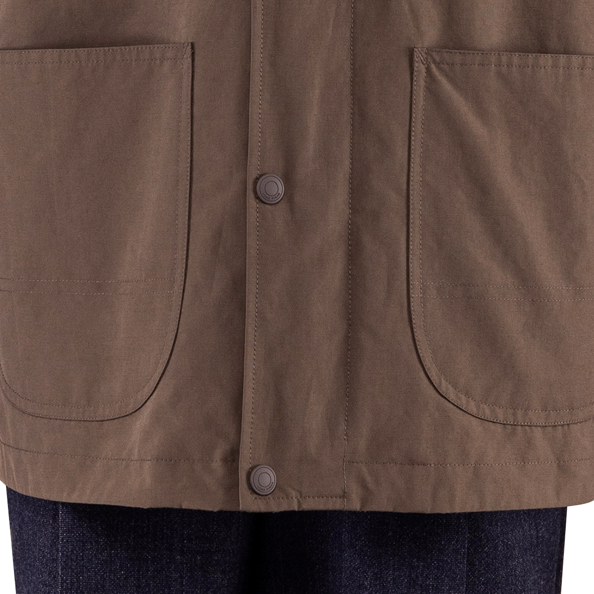 Brown Turn‑Down Collar with Center Zip Jacket