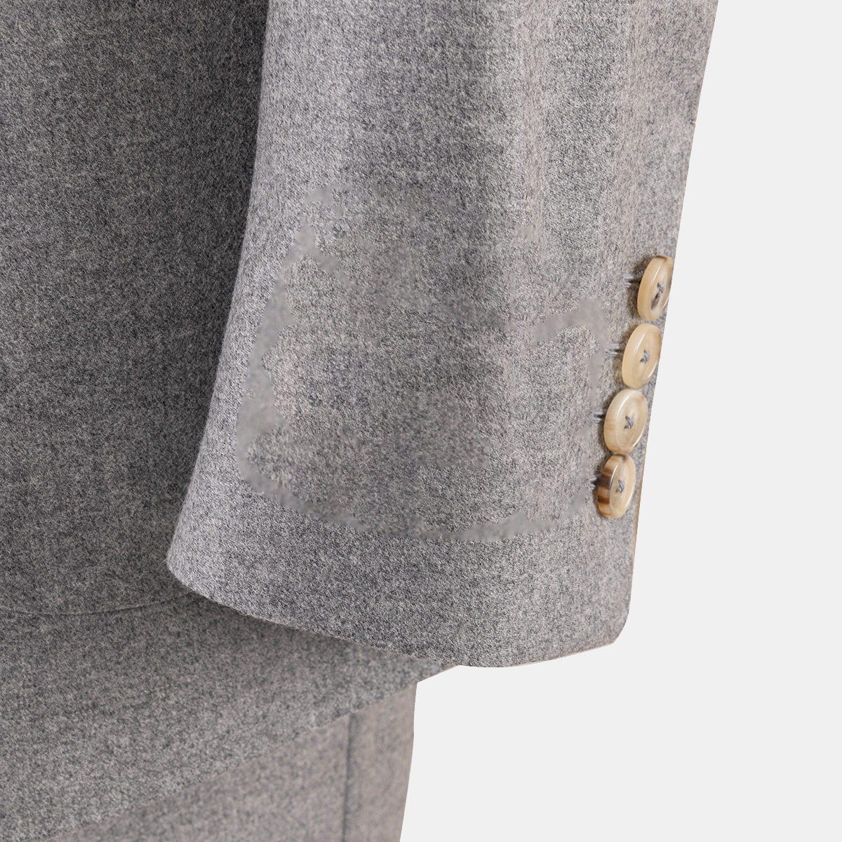 Gray Wool Half‑Canvas Double‑Breasted Two‑Piece Suit